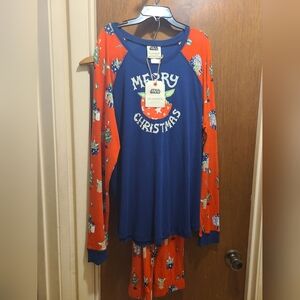 Star Wars Pajama Set Slumber Baby Yoda 2pc Christmas Matching, Adult Size XL